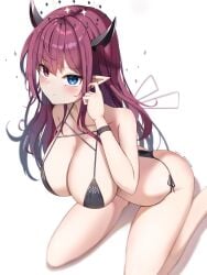 1girls bikini blush dated female female_only hololive hololive_english hololive_english_-promise- huge_breasts irys light-skinned_female light_skin project:_hope signature sitting solo sparkles swimsuit thong_bikini vanillafox2035 virtual_youtuber