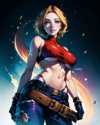 ai_generated big_breasts blonde_hair blue_mary fr34ky king_of_fighters underboob