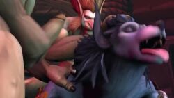 1girls 2boys 3d animated anthro ass canine doggy_style female fur furry hair_pull interspecies large_breasts male male/female mp4 sex sound threesome troll_(warcraft) troll_male video werewolf werewolf_girl worgen worgen_female world_of_warcraft