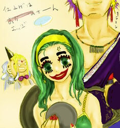 facepaint final_fantasy final_fantasy_iv green_hair lipstick lipstick_tube lowres makeup rosa_farrell rydia