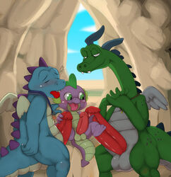 balls blush cave crossover dragon dragon_tales erection friendship_is_magic furry furry_only gay group group_sex looking_down male my_little_pony nude ord_(dragon_tales) penis redemption3445 sex spike spike_(mlp) threesome wings zak_(dragon_tales)