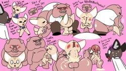 16:9 aggressive_retsuko aggretsuko anal anal_sex anthro blush bodily_fluids canid canine clothing cowgirl_position cuckold cum cum_in_pussy cum_inside cum_on_face director_ton domestic_pig excessive_cum excessive_genital_fluids fellatio female female_rimming_male fennec fenneko fox from_front_position genital_fluids haida hi_res hyena jones_boi male male/female mammal on_bottom on_top oral penetration penile red_eyes rimming sanrio sex size_difference smile spotted_hyena stomach_bulge suid suina sus_(pig) tagme text undressing widescreen