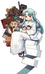 chikaishi_chisato hamada_yoshikadu hamada_yoshikazu japanese_clothes kagami_kazuya kimono kiriha_(tsugumomo) long_hair original pointy_ears red_eyes tsugumomo