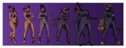 bikini claws female female_only large_ass large_breasts midriff navel overwatch skin_color_change sombra species_transformation thick_thighs transformation transformation_sequence wide_hips xmonstergirlshideout