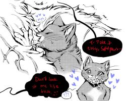 anthro blowjob blush blush_lines blushing_profusely bodily_fluids canid canine canis closed_eyes cum cum_on_face death_(puss_in_boots) dialogue domestic_cat dreamworks duo english_text felid feline felis female fluffy happy heart interspecies kitty_softpaws looking_at_another looking_at_partner looking_pleasured male male/female mammal messy nude oral oral_penetration penetration prick_ears puss_in_boots_(dreamworks) puss_in_boots_the_last_wish question_mark scar scribbleshanks sex sexual_contact smile speech_bubble sweat sweatdrop sweating_profusely talking_to_another talking_to_partner text tuxedo_cat wet whiskers white_fur wolf