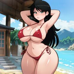 ai_generated big_ass big_breasts big_butt bikini cixf huge_breasts landidzu original original_character white_skin wide_hips