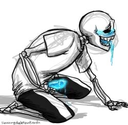 1boy animated_skeleton blue_blush blue_dick blue_eyes blue_penis blue_pupils blue_testicles blue_tongue blush ectopenis ectotongue hand_on_floor kneel male male_masturbation male_only masturbation meta_request monster penile_masturbation penis sans sans_(undertale) sans_blush sans_eye sans_glowing_eye sans_penis sinningskeletontrash skeleton solo solo_male tongue tongue_out undead undertale undertale_(series) white_background