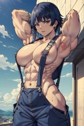 ai_generated bleach female muscular_female soifon sui-feng