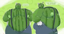 anthro bara_tiddies bara_tits bhm big_belly big_chest big_moobs breasts busty_boy gut huge_chest huge_moobs humanoid male_with_breasts melon moobs object_head suspenders watermelon watermelon_humanoid yuck07