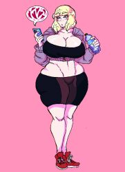 bangs big_ass big_breasts blonde_hair blue_eyes bob_cut hotpants huge_ass huge_breasts incwhoreporated jacket large_ass large_breasts pepper_(fonkimonki) shorts sports_bra sportswear tank_top tanktop thick thick_ass thick_legs thick_thighs voluptuous wide_hips wide_thighs