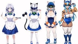 ai_generated ass_expansion assimilation body_modification breast_expansion cat_girl claws droneification eye_color_change female hair_color_change hair_growth helmet high_heels huge_ass huge_breasts identity_death lip_expansion mind_break mind_control monster_girl monsterification nipples npg8993 robotization sakuya_izayoi skin_color_change species_transformation takeover thick_thighs tinted_eyewear touhou transformation transformation_sequence visor wide_hips