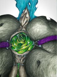 absurd_res anal_juice anal_piercing anthro_only anus arthropod blue_hair bodily_fluids changeling changeling_queen chitten clitoris clitoris_piercing dripping dripping_pussy equid equine female friendship_is_magic furgonomics furry-specific_jewelry furry-specific_piercing gaped gaping gaping_anus genital_fluids genital_piercing genitals hair hasbro hi_res hole_(anatomy) huge_filesize mammal my_little_pony nubbed_anus piercing piercings_everywhere pussy_juice queen_chrysalis_(mlp) quizaro superabsurd_res traditional_media_(artwork) vulva_piercing wet_anus