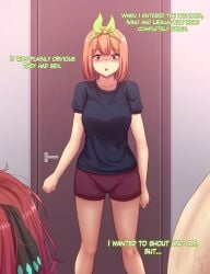 big_breasts blue_eyes breasts faceless_male go-toubun_no_hanayome green_ribbons large_legs male nakano_yotsuba niui orange_eyes short_hair