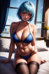 1girls ai_generated blue_hair curvaceous curvy_body diffusionlad female female_focus female_only huge_breasts short_hair stable_diffusion voluptuous voluptuous_female