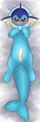 1:3 2023 3_fingers 3_toes absurd_res animal_genitalia animal_penis bed bed_sheet bedding belly black_nose blue_eyes blue_sclera blush body_pillow body_pillow_design cetacean cetacean_genitalia cetacean_penis colored dakimakura_design dakimakura_pillow digital_drawing_(artwork) digital_media_(artwork) eeveelution erection facial_markings feet feral fingers frill_(anatomy) front_view furniture generation_1_pokemon genitals grey_background head_markings hi_res long_tail looking_at_viewer lying lying_on_bed makeup male mammal marine markings membrane_(anatomy) membranous_frill nintendo nude on_back on_bed penis pillow pink_penis pokemon pokemon_(species) presenting presenting_penis pupils seductive shaded showers_(pokemon) signature simple_background slightly_chubby smile smooth_skin solo tail tapering_penis toes twinkworshiper8 vaporeon white_background white_pupils