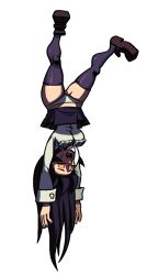 animated female filia_(skullgirls) loop official_art panties skullgirls struggling thighhighs thighs upside-down upskirt