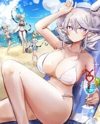 4girls ariane_the_labrynth_servant arianna_the_labrynth_servant arias_the_labrynth_butler beack big_breasts bikini demon_girl duel_monster labrynth_of_the_silver_castle lovely_labrynth_of_the_silver_castle multiple_girls tagme yu-gi-oh!