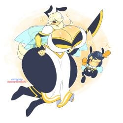 bee bee_girl big_ass big_breasts big_butt huge_breasts larger_female massive_breasts oddly_bally thick_ass thick_thighs