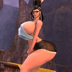 big_butt bimbo bimbo_anthro bimbo_body bimbofication bimbofied bitchy bunny_ears female final_fantasy_xiv giant_breasts height_difference hourglass_figure huge_ass slim_waist thin_waist viera wide_hips