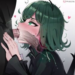 1boy 1boy1girl 1girls ai_generated deepthroat fellatio green_eyes green_hair mtc272 one-punch_man oral stable_diffusion tatsumaki throat_fuck x-ray