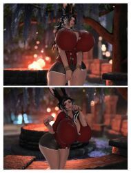 big_butt bimbo bimbo_anthro bimbo_body bimbofication bimbofied bitchy bunny_ears female final_fantasy_xiv giant_breasts height_difference hourglass_figure huge_ass slim_waist thin_waist viera wide_hips