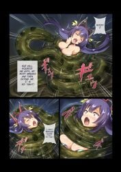 arniro asphyxiation coiled coiled_tail coiling comic commission constriction dress female female_only females full_color imminent_death original original_character restrained snake snake_tail snake_vore strangling swamp unwilling_prey vore