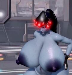 3d 3d_animation animated belly big_belly big_breasts blue-skinned_female blue_skin breasts brocobich gigantic_breasts huge_belly huge_breasts large_belly large_breasts massive_belly massive_breasts no_sound overwatch pregnant pregnant_belly pregnant_female tagme video widowmaker