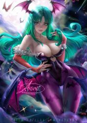 axsens breasts clothing darkstalkers female female_only large_breasts long_hair morrigan_aensland solo succubus tagme thigh_gap