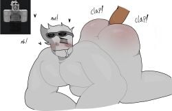 2boys ^w^ ballzz bara blush drooling fat_ass gay grey_skin oc original_character pecs pectorals reference_image roblox roblox_avatar robloxian self_upload small_dom_big_sub smiling sunglasses_on_head tagme