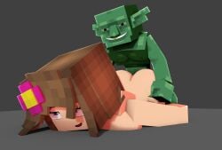 1boy 1girls 3d ass blue_eyes brown_hair clash_(series) clash_of_clans completely_nude completely_nude_female completely_nude_male female flower_in_hair goblin goblin_(clash_royale) goblin_male horny_female human_female humanoid jenny_belle_(slipperyt) looking_up mine-imator minecraft mouth_open nude nude_female nude_male outside pleasure_face sex tagme unknown_artist