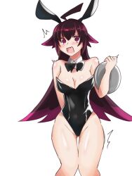 bunny_ears bunny_girl bunnysuit dapico duel_masters holding_object shocked tray wavy_mouth