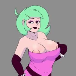 1girls 2023 animated big_areola big_breasts bracelet bracelets brawl_stars breasts_out busty ceo_of_lizards curvy curvy_body curvy_female curvy_figure dress dress_down dress_pull female female_focus female_only gloves green_hair grey_background half_body half_naked hand_on_breast hand_on_hip hi_res high_resolution highres huge_breasts huge_nipples large_areolae large_breasts light-skinned_female light_skin lips lipstick lola_(brawl_stars) long_gloves looking_away looking_up makeup mature_female milf mole mole_under_mouth no_sound pink_dress purple_gloves purple_lips purple_lipstick shiny_skin short_playtime showing_breasts smile smiling soft_breasts solo_female solo_focus standing supercell tagme teeth teeth_showing video voluptuous voluptuous_female