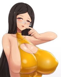 breasts erect_nipples gold_swimsuit huge_breasts lawchan_(mother) milf mistynight nchans nchans_style sideboob swimsuit