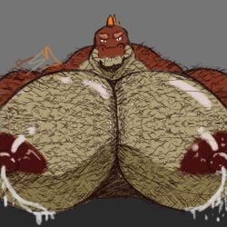 1boy anthro breastmilk furry gigantic_chest gigantic_pecs hairy_chest hairy_pecs huge_chest huge_pecs lactating lactation lizard male male_lactation male_only milk scalie solo solo_male