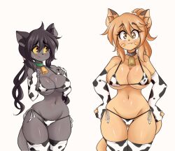 big_breasts breasts cleavage cow_print female female_focus female_only goya_(lucyfercomic) lucyfercomic original original_character original_characters thick_thighs thighs uma_(lucyfercomic) wide_hips