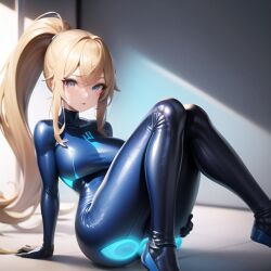 1girls ai_generated alternate_version_available big_boobs big_breasts big_tits blonde blonde_female blonde_hair blonde_ponytail blue_bodysuit blue_clothes blue_clothing blue_eyes bodysuit boobs bounty_hunter breasts bust female glowing_ass long_bangs looking_at_viewer metroid nemus_waifu_generator nintendo pooplool samus samus_aran sitting sole_female solo tagme thighs tight_clothing zero_suit_samus