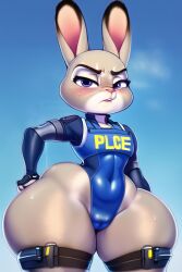 1girls ai_generated annoyed anthro ass breasts cameltoe curvaceous curvy disney female female_only fur furry hands_on_hips huge_thighs hyper_thighs judy_hopps large_ass leotard massive_thighs medium_breasts novelai plump_thighs pussy shortstack small_breasts solo thick_thighs thighs thunder_thighs unknown_artist wide_hips zootopia