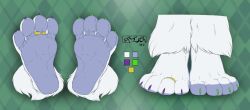 2018 asymmetrical_hair big_feet digit_ring feet female foot_focus fur jewelry kencougr lagomorph leporid long_fur mammal nikkii painted_claws paws rabbit ring simple_background soles toe_ring white_body white_feet white_fur