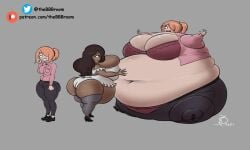 2girls :3 :3c ass belly bloated bloated_belly bra breasts brown_hair carmen_(love_at_first_bite) charlotte_(love_at_first_bite) cleavage dark-skinned_female dark_skin dress fat female female_focus female_only grabbing_belly hair_over_one_eye hips hyper hyper_belly large_ass large_belly large_breasts larger_female love_at_first_bite obese obese_female orange_hair overweight overweight_female panties polo_shirt ponytail round_body smaller_female stomach thebbbroom thejuicystufff thick_thighs thighs underwear wardrobe_malfunction wide_hips