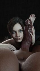 1futa 1girls 3d after_oral barefoot between_legs blue_eyes brown_hair casual_sex chocolate_and_vanilla claire_redfield cock_worship cum cum_drip cum_dripping cum_dripping_from_penis cum_on_face dark-skinned_futanari faceless_futanari feet fishnet_stockings futa_on_female futa_pov futanari giver_pov hand_on_penis happy happy_female happy_sex huge_cock interracial laying_down laying_on_back laying_on_stomach pale-skinned_female penis penis_against_face pov resident_evil resident_evil_2 resident_evil_2_remake simple_background smile smiling smiling_at_viewer soles stockings unholliex