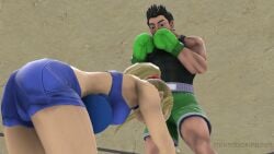 1boy 1girls 3d 3d_(artwork) ass big_ass big_breasts big_butt black_tank_top blue_boxing_gloves blue_gloves blue_shorts blue_sports_bra boxing boxing_gloves boxing_shorts breasts butt casual_outfit_(metroid) company_connection crossover curvy defeated defeated_heroine female gloves green_boxing_gloves green_gloves green_shorts light-skinned_female light-skinned_male light_skin little_mac looking_down male metroid midriff milf mixed_boxing mixedboxingart nintendo older_female older_female_younger_male on_ground ponytail punch_out samus_aran sfm shorts source_filmmaker sports_bra submissive_female tank_top teenager tied_hair voluptuous younger_male zero_suit zero_suit_samus