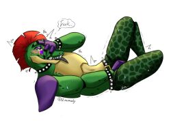 1boy 2022 alligator alligatorid animatronic anthro anthro_focus anthro_only anthro_solo artist_name belt blush bracelet bracelets claws collar crocodile crocodilian crocodylid digital_drawing_(artwork) digital_media_(artwork) fangs finger_claws fingering fingering_self five_nights_at_freddy's five_nights_at_freddy's:_security_breach furry furry_male furry_only gay_male glasses green_skin long_tongue looking_pleasured lying_down lying_on_ground machine male male_anthro male_only masturbation moaning moaning_in_pleasure mohawk_(hairstyle) montgomery_gator_(fnaf) no_visible_genitalia orange_hair orgasm_face pleasure pleasure_face pleasured reptile reptile_humanoid robot scottgames sharp_teeth shoulder_pads simple_background solo solo_anthro solo_in_panel spiked_belt spiked_bracelet spiked_collar star_glasses steel_wool_studios stimulation sunglasses tongue tongue_out trembling trembling_for_pleasure u_roomonly white_background