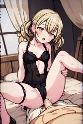 ai_generated azusawa_kohane cowgirl_position embarrassed lingerie project_sekai tagme