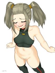 1girls belly blush bottomless embarrassed embarrassed_nude_female largemilk navel nipples nipples_visible_through_clothing nude nude_female pubic_hair pussy shania_(xenoblade) smile twintails xenoblade_(series) xenoblade_chronicles_3