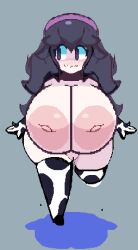 1girls big_ass big_breasts big_butt breasts_bigger_than_head cow_girl cow_print cubesmolly female female_focus female_only hex_maniac huge_boobs huge_breasts long_hair nintendo pixel_art pokemon purple_hair