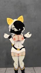 3d 3d_(artwork) black_hair breasts breasts_out cally3d clazzey cryptiacurves female female_only fox_ears fox_girl fox_tail hips light-skinned_female light_skin mario_(series) nintendo nsfw pale-skinned_female pale_skin pink_nipples pyrovalkie shy_gal shygal_(cryptiacurves) solo solo_female super_mario_bros._2 thick_thighs thighhighs thighs vr vrchat vrchat_avatar vrchat_model white_skin yume_kōjō:_doki_doki_panic