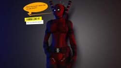 1futa 3d breasts bulge english english_text futa_only futanari lady_deadpool marvel marvel_comics red5312 solo solo_futa speech_bubble tagme text_bubble wanda_wilson