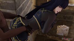 1boy 1girls 3d ass big_ass big_breasts big_butt big_penis blender bodystocking breasts clothed clothing dark-skinned_male dark_skin doggy_style fire_emblem fire_emblem_awakening fire_emblem_warriors full_bodystocking nintendo sex skapsai tharja_(fire_emblem) thick_thighs thighs vaginal_penetration