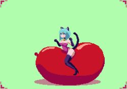 animated balloon balloon_fetish catgirl gif pixel_art popping tagme zonked-eye