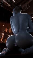 1girls 3d 3d_model 3dx asari ass big_ass big_butt blender blender3d blender_(software) blender_cycles buttplug collector3d female female_only mass_effect on_knees pinup samara solo